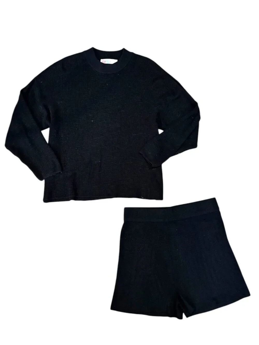 Free People Malibu Surf Set in Black Lightweight Shorts Set